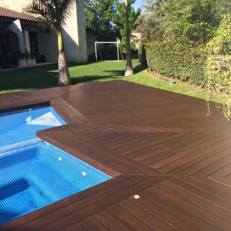 outdoor decking​ Hardwood around pool Cape Town