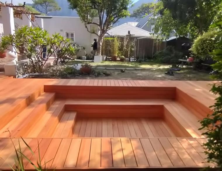 pool conversion sunken firepit Red Grandis Cape Town