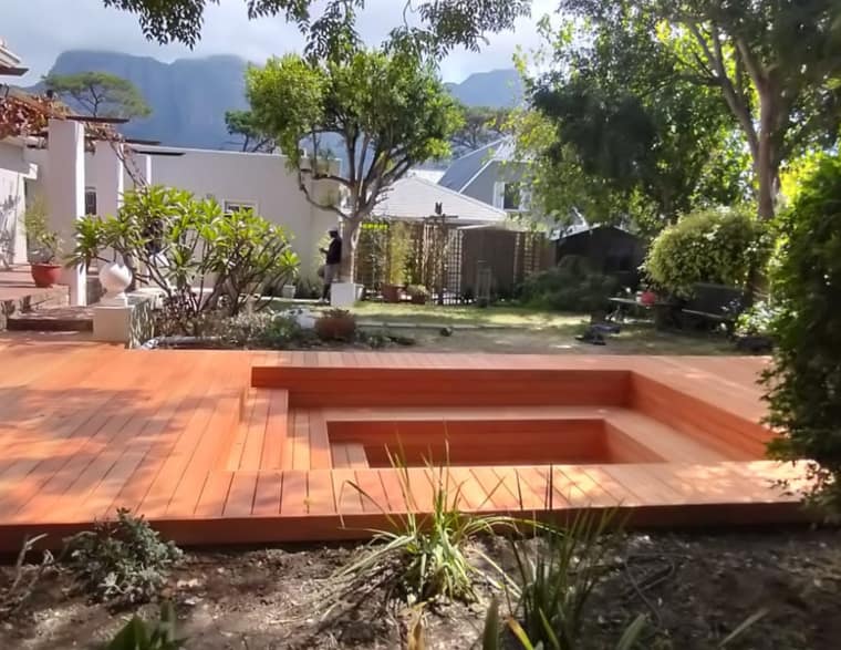 pool conversion sunken firepit Red Grandis Cape Town
