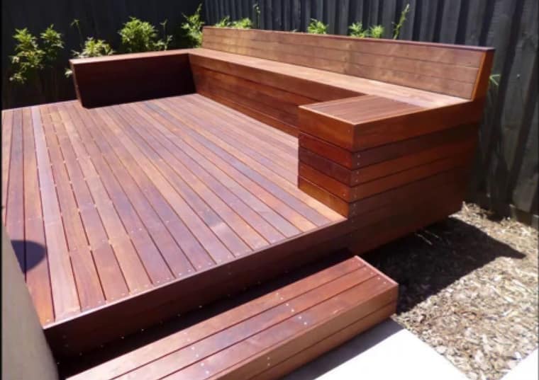 Built in Deck Seating with built in Storage Hardwood Balau Deck Cape Town
