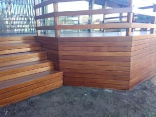 Hardwood balustrade Hardwood Deck varnished Cape Town