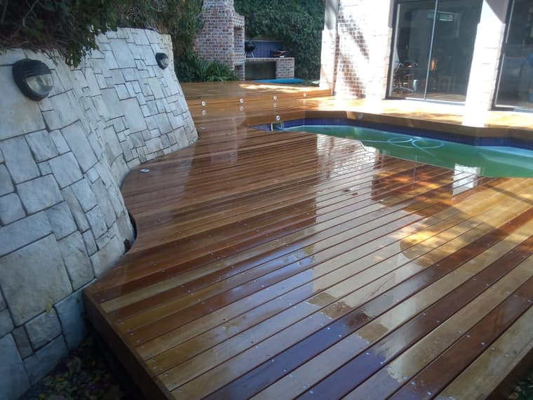 Hardwood Deck Garapa with lighting in decking Cape Town South Africa